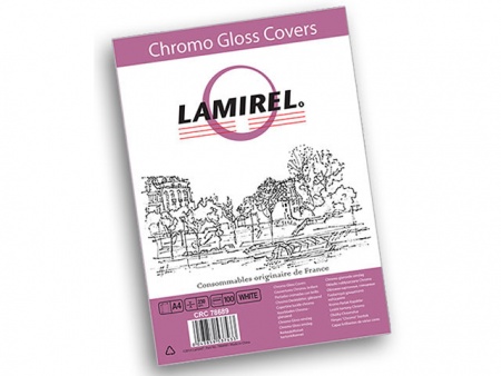 Обложка А4 Chromo картон белый глянцевый 230г/м2 (100л.), Lamirel (LA-78689)