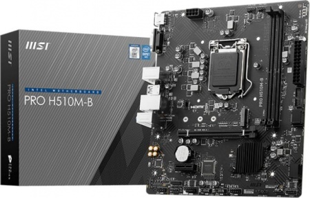 Системная плата MSI PRO H510M-B (S1200, Intel H470, 2xDDR4, mATX, аудио 7.1, 1xPCI-Ex16, VGA, HDMI)