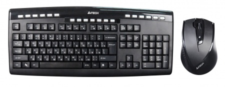 Комплект клавиатура + мышь беспроводной A4Tech 9200F (USB, 2000 dpi, до 15 м, Black)