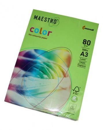 Бумага А3 80 гр/м2, Master/Color (MG28) Green, 500 лист.