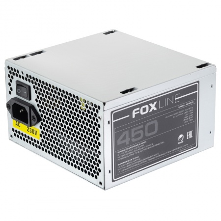 Блок питания Foxline 450W, ATX 2.3, 120мм вентилятор, 24+4pin (FZ450R)