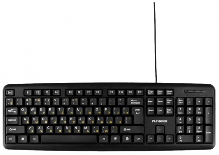 Клавиатура Гарнизон GK-100XL, USB, 2м, черный