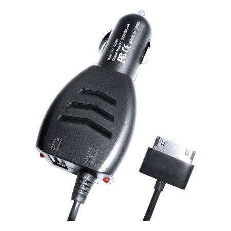 Автомобильный адаптер питания Floston F24CTAB (USB,0.5A+30pin Apple/Samsung)