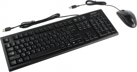 Комплект клавиатура + мышь проводной A4Tech KR-8520D <USB, 1.6 м + 1.5 м, Black>