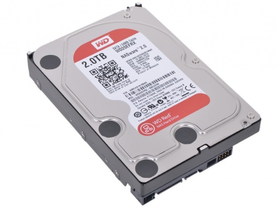 Жесткий диск 2Tb Western Digital <WD20EFRX> Red SATA 6Gbit/s, IntelliPower rpm, 64Mb /3.5