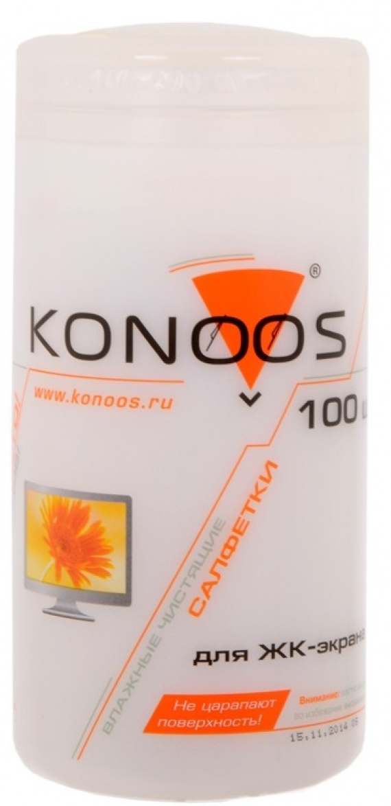 Салфетки для ЖК-экранов Konoos в банке KBF-100 , 100 шт.