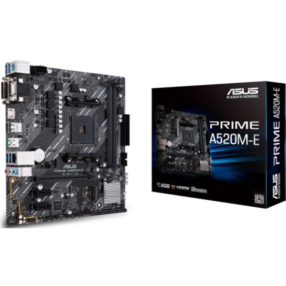 Системная плата ASUS PRIME A520M-E (AM4, A520, 2xDDR4, M2, SATAх4, PCI-Ex16, mATX, VGA/DVI/HDMI)