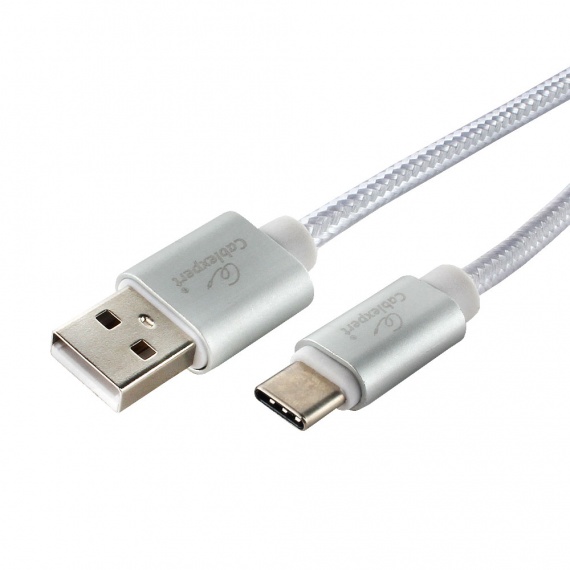 Кабель USB Type-C - USB 2.0 (A), Cablexpert, 3м, серебристый (CC-UUSBC01S-3M)