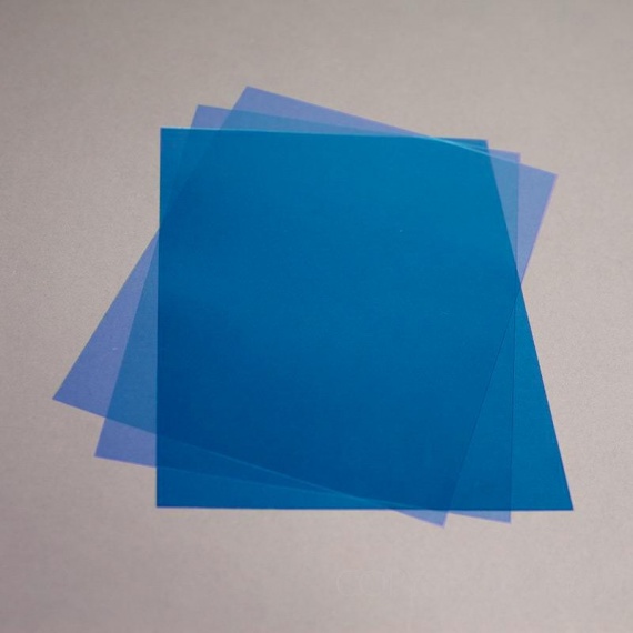 Обложка А3 Transparent  пластик прозрачный синий 180-200 мкм. (100л.)
