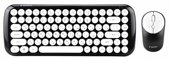 Комплект клавиатура + мышь беспроводной Gembird KBS-9000-BL (USB, 1600 dpi, 84 клавиши, черный)