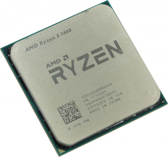 Процессор AMD Ryzen X4 R5-1400 SAM4 (YD1400BBM4KAE) (3.2GHz) OEM