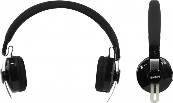 Наушники с микрофоном SVEN AP-B350MV <Black> (Bluetooth 4.0, беспроводные + шнур 1.2м, Li-Ion)