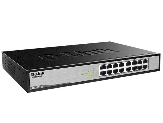Сетевой коммутатор D-Link DES-1016C/A1A <16 портов 10/100 Мбит/с, QoS> неуправляемый