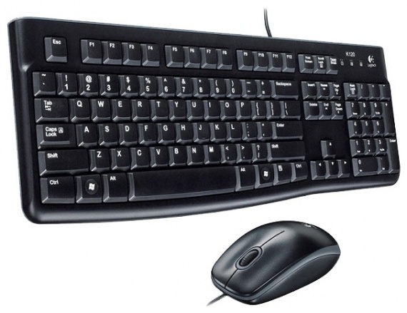 Комплект клавиатура + мышь проводной Logitech MK120 /920-002561/ <USB, 1.52 м + 1.77 м, Black>