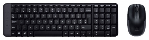 Комплект клавиатура + мышь беспроводной Logitech MK220 /920-003169/ (USB, 10 м, Black)