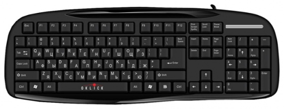 Клавиатура проводная OKLICK 150M <USB, 1.3 м, Black>