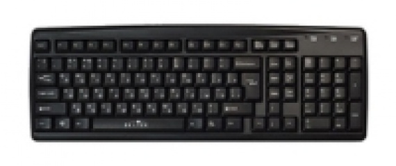 Клавиатура проводная OKLICK 170M <PS/2, 1.3 м, Black>