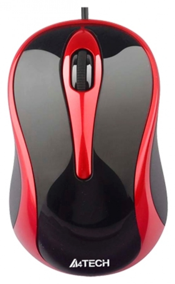 Мышь проводная A4Tech N-350-2 USB, 1000 dpi, 0.6 м, Black+Red