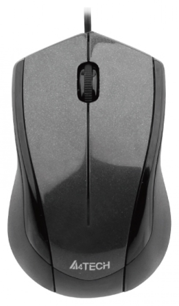 Мышь проводная A4Tech N-400-1 USB, 1000 dpi, 1.4 м, Glossy Gray