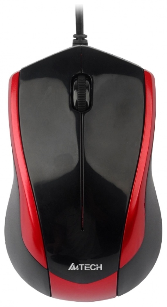 Мышь проводная A4Tech N-400-2 USB, 1000 dpi, 1.4 м, Black+Red