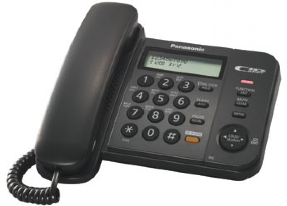 Телефон Panasonic KX-TS2358 RUB, АОН, спикерфон, индикатор вызова, время/дата, возможность установки на стену