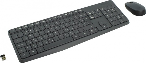 Комплект клавиатура + мышь беспроводной Logitech MK235 /920-007948/ <USB, 10 м, Black>