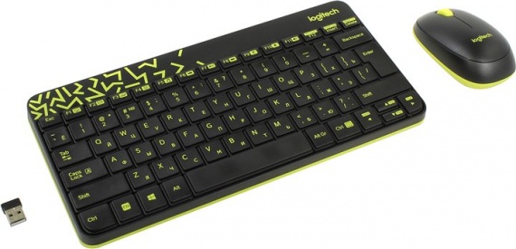 Комплект клавиатура + мышь беспроводной Logitech MK240 Nano /920-008213/ <USB, 10 м, Black>