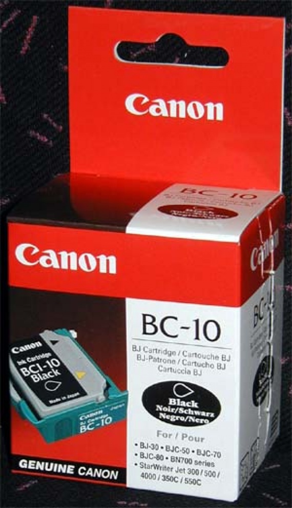 Картридж Canon BC-10, BJ-30/BJC-35v/50/55/70/80/85, (гол. с чернильницей) black, оригинал