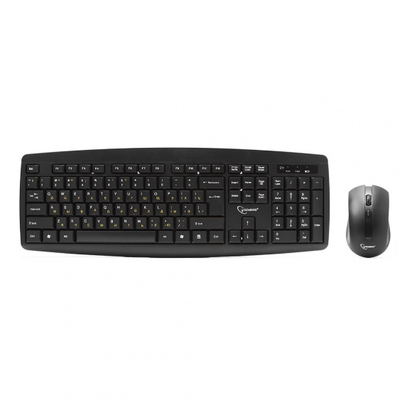 Комплект клавиатура + мышь беспроводной Gembird KBS-8000 <USB, 1600 dpi, до 10 м, Black>