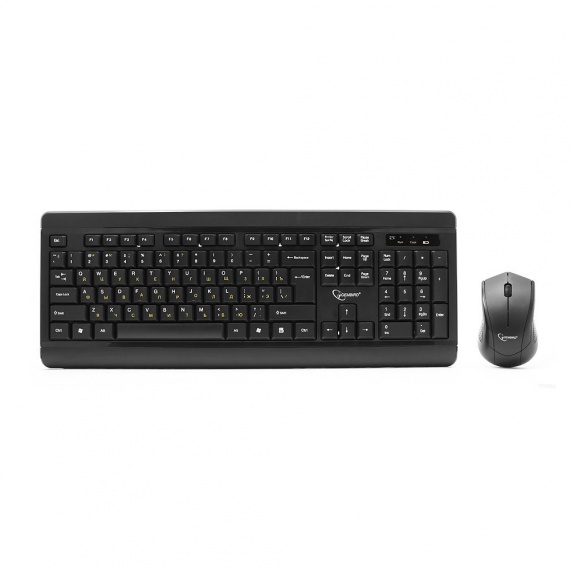 Комплект клавиатура + мышь беспроводной Gembird KBS-8001<USB, 1000 dpi, до 10 м, Black>