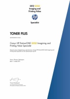 Сертификат о присвоение статуса HP Partner One Gold Imaging and Printing Value Specialist 2012 г.