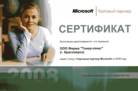 Торговый партнёр Microsoft в 2008г.
