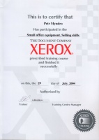 Сертификат инженера XEROX 2004г.
