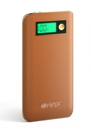Аккумулятор внешний Hiper PowerBank XPX6500 Li-Pol 6500mAh 2.4A коричневый 2xUSB