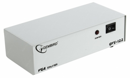 Разветвитель GEMBIRD GVS122, VGA 1in -> 2out (1 компьютер ->2 монитора)