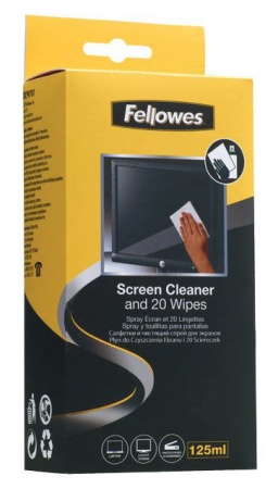 Чистящий набор для  экранов, 120 мл. спрей + 20 салфеток (FS-99701) Fellowes