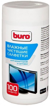 Салфетки чистящие для экранов и оптики (100 шт) BURO (BU-Tscrl)