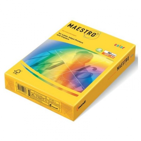 Бумага А4 80 гр/м2, Master/Color (CY39) Canary Yellow, 500 лист.