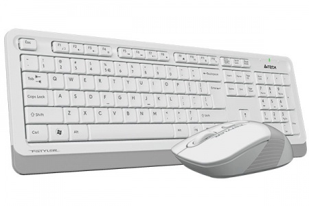 Комплект клавиатура + мышь беспроводной A4Tech Fstyler FG1010S (USB, 2000dpi, до 15 м, белый)