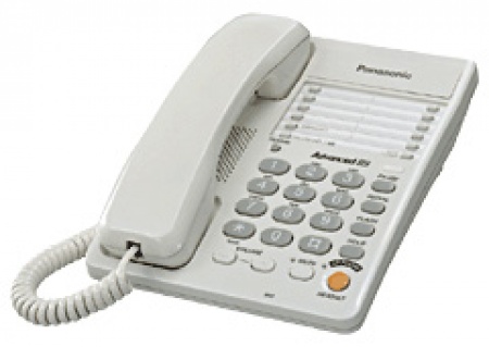 Телефон Panasonic KX-TS2363 RUW, однокнопочный набор (20 номеров), спикерфон, возможность установки на стене