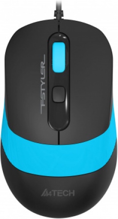 Мышь проводная A4Tech Fstyler FM10S USB 1600dpi, 1.5 м, оптическая, бесшумная, черный/синий (4but)