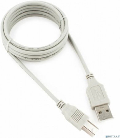 Кабель USB 2.0 AM/BM, 1.8м, Cablexpert (CC-USB2-AMBM-6-N) медь, серый,пакет