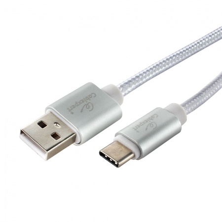 Кабель USB 2.0 Cablexpert 3м AM/TypeC серия Ultra, серебристый (CC-UUSBC01S-3M)