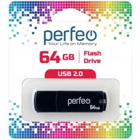 Память Flash Drive 64Gb USB 2.0 Perfeo C05 Black