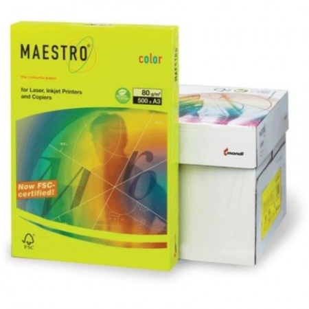 Бумага А3 80 гр/м2, Master/Color Neon Yellow, 500 лист.