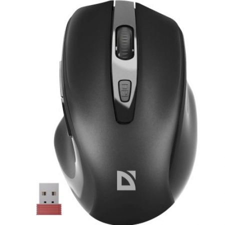 Мышь беспроводная Defender Prime MB-053 (USB, 1600 dpi, до 10м, оптическая, бесшумная, чёрный) 52053