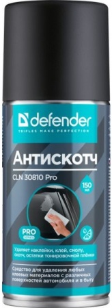 Очиститель пятен Defender CLN 30810 PRO для удаления наклеек, клея, смолы, скотча, 150 мл.