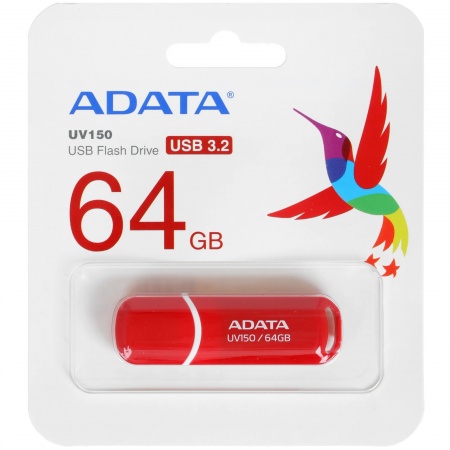 Память Flash Drive 64GB USB 3.2 A-DATA UV150 (AUV150-64G-RRD) красный