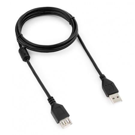 Кабель-удлинитель USB 2.0 Pro 1,8м Cablexpert, Am/Af, экран, фер.кольцо (CCF-USB2-AMAF-6) черный
