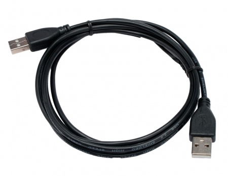 Кабель USB 2.0 AM/AM, 1,8м, Cablexpert (CC-USB2-AMAM-1.8M) медь, двойной экран, Pro, черный